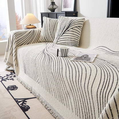 Cozy Striped Sofa Throw Blanket L Shaped Sectional Couch Covers Luxury Throws for Sofas
