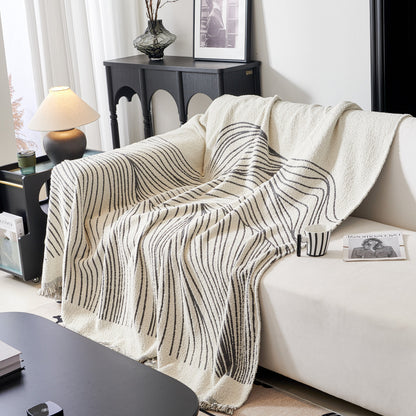 Cozy Striped Sofa Throw Blanket L Shaped Sectional Couch Covers Luxury Throws for Sofas