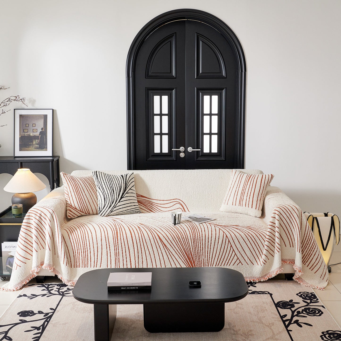 Cozy Striped Sofa Throw Blanket L Shaped Sectional Couch Covers Luxury Throws for Sofas