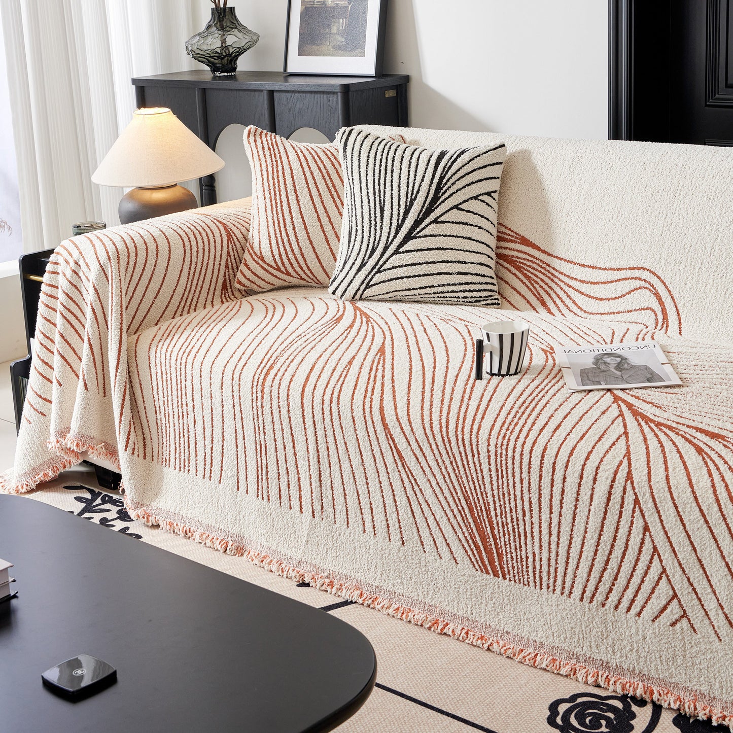 Cozy Striped Sofa Throw Blanket L Shaped Sectional Couch Covers Luxury Throws for Sofas