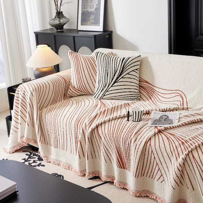 Cozy Striped Sofa Throw Blanket L Shaped Sectional Couch Covers Luxury Throws for Sofas