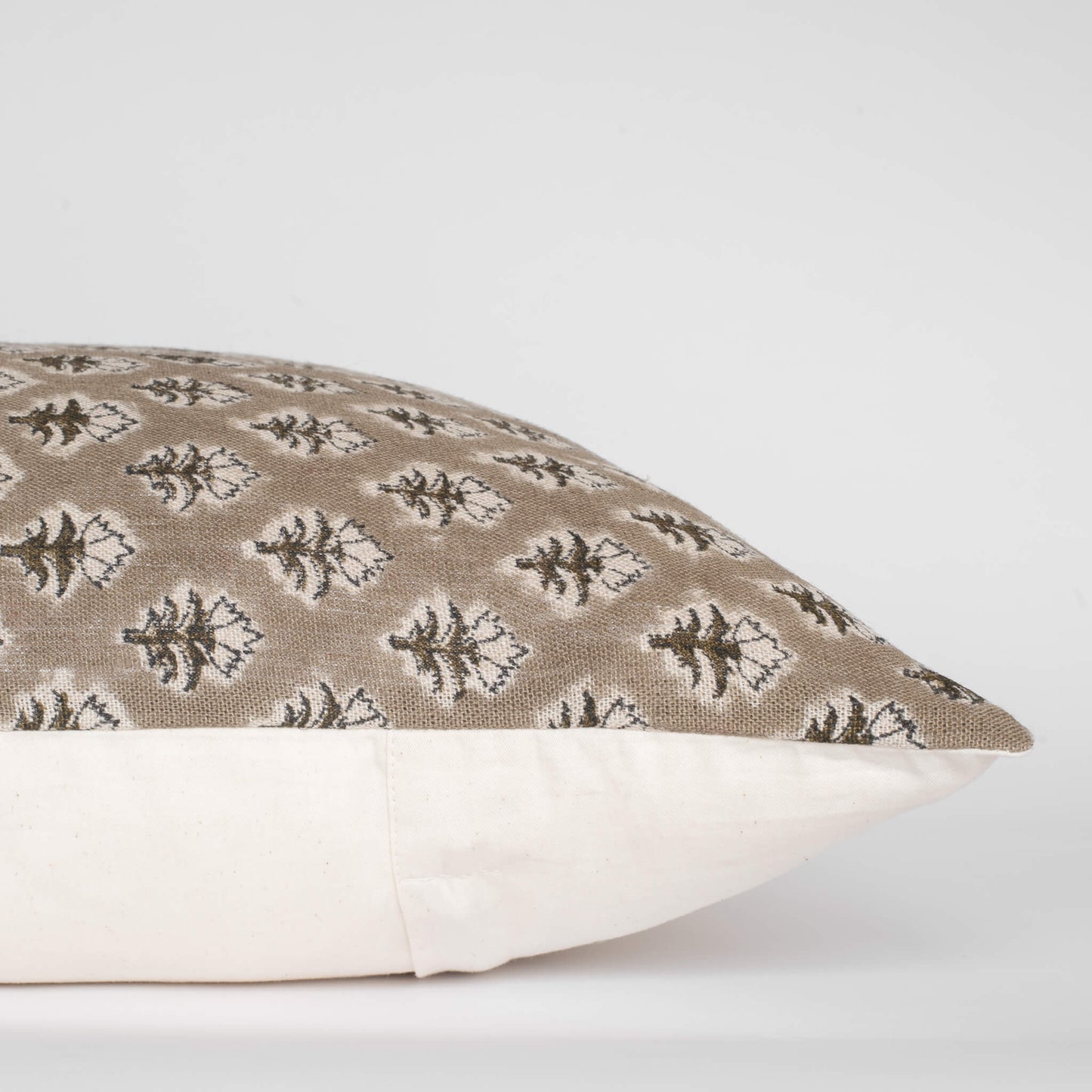 Rhea Floral Block Printed Pillow Cover | Mustard