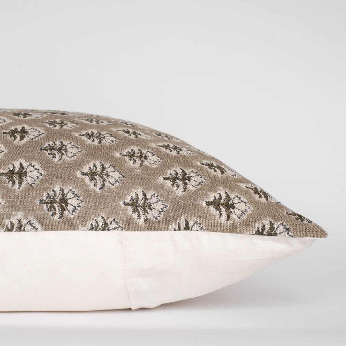 Rhea Floral Block Printed Pillow Cover | Mustard