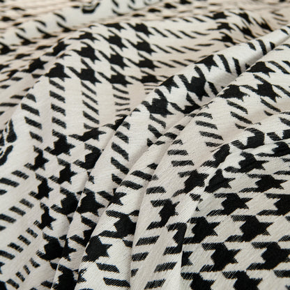 Chenille Houndstooth Sofa Throw Cover, Scratch Proof Cozy Throw Blankets for Couch