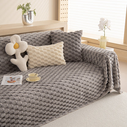 Thick Plush Faux Fur Couch Cover Blanket Warm Fuzzy Blanket Couch Protector for Winter