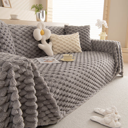 Thick Plush Faux Fur Couch Cover Blanket Warm Fuzzy Blanket Couch Protector for Winter