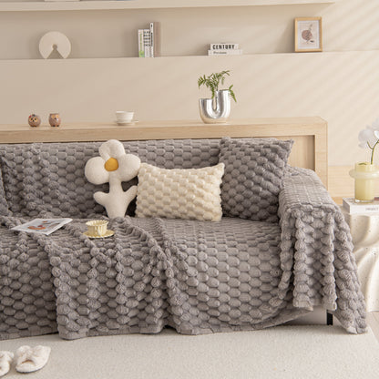 Thick Plush Faux Fur Couch Cover Blanket Warm Fuzzy Blanket Couch Protector for Winter