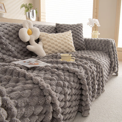 Thick Plush Faux Fur Couch Cover Blanket Warm Fuzzy Blanket Couch Protector for Winter