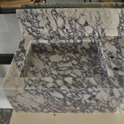 HANDCRAFTED CUSTOM CALACATTA VIOLA MARBLE SINK (NS-096)