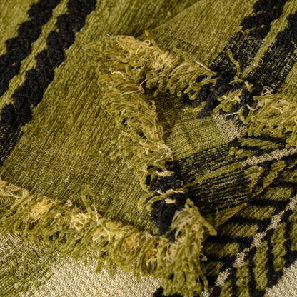 Boho Couch Throw Blanket with Textured Stripes, Sofa Cover for Living Room Decor