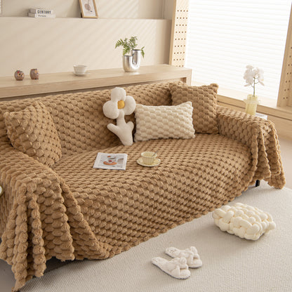 Thick Plush Faux Fur Couch Cover Blanket Warm Fuzzy Blanket Couch Protector for Winter