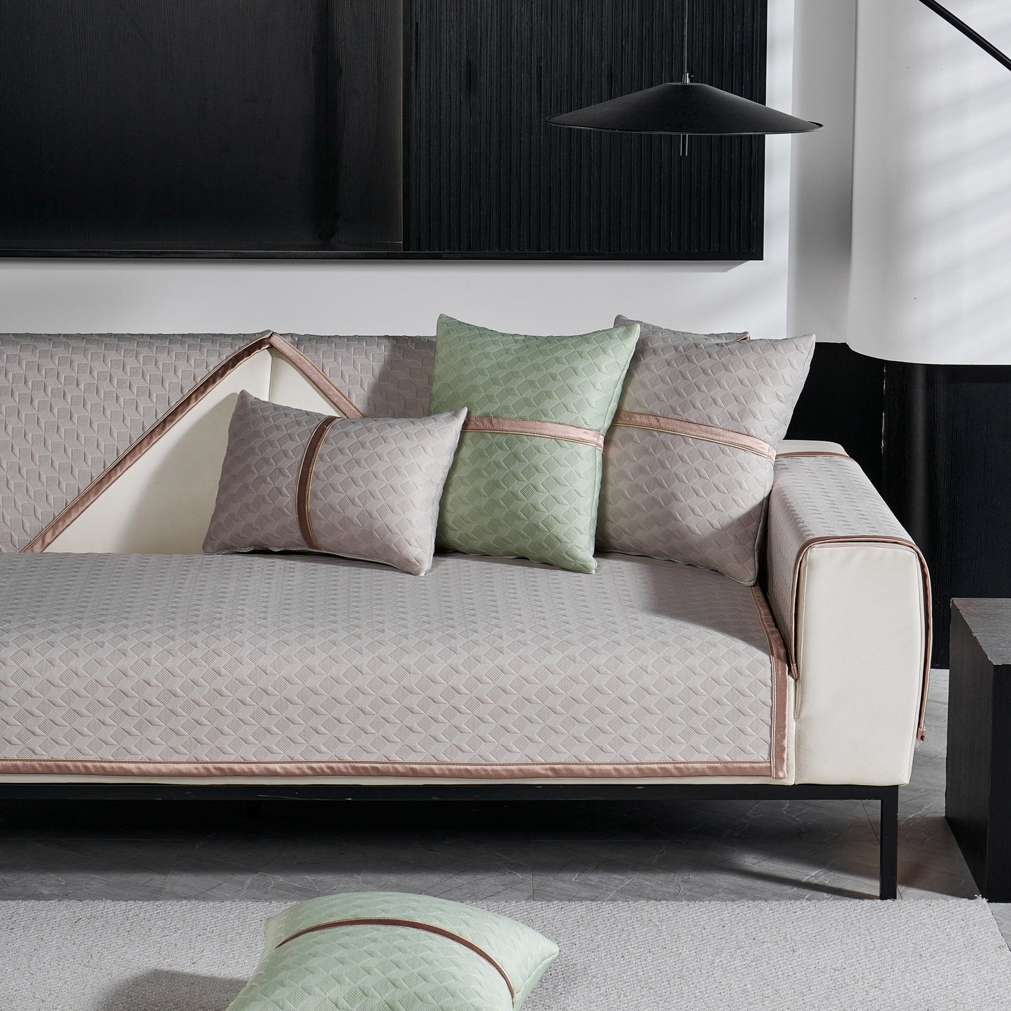 Geometric 3D Sofa Cover, Non-Slip Couch Protector for Seat, Backrest & Armrest