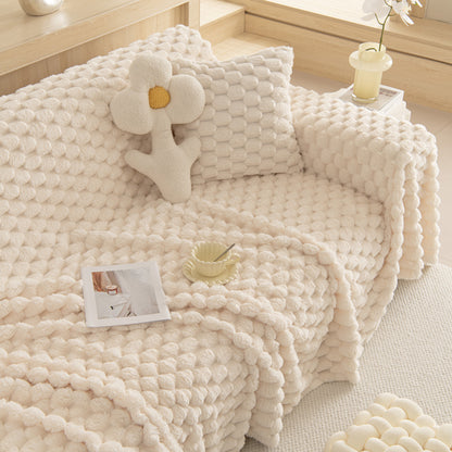 Thick Plush Faux Fur Couch Cover Blanket Warm Fuzzy Blanket Couch Protector for Winter