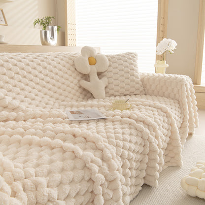 Thick Plush Faux Fur Couch Cover Blanket Warm Fuzzy Blanket Couch Protector for Winter