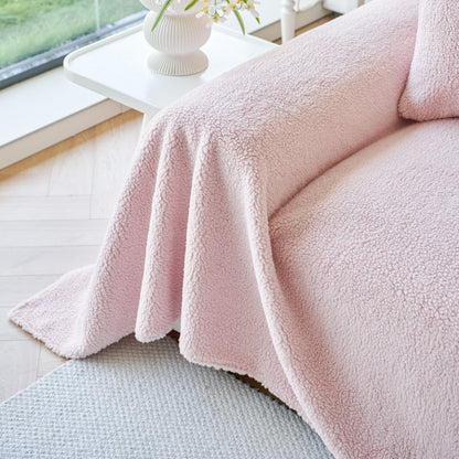 Thick Sherpa Fleece Sofa Protector Cover Stylish Durable Slipcovers for Couches and Chairs