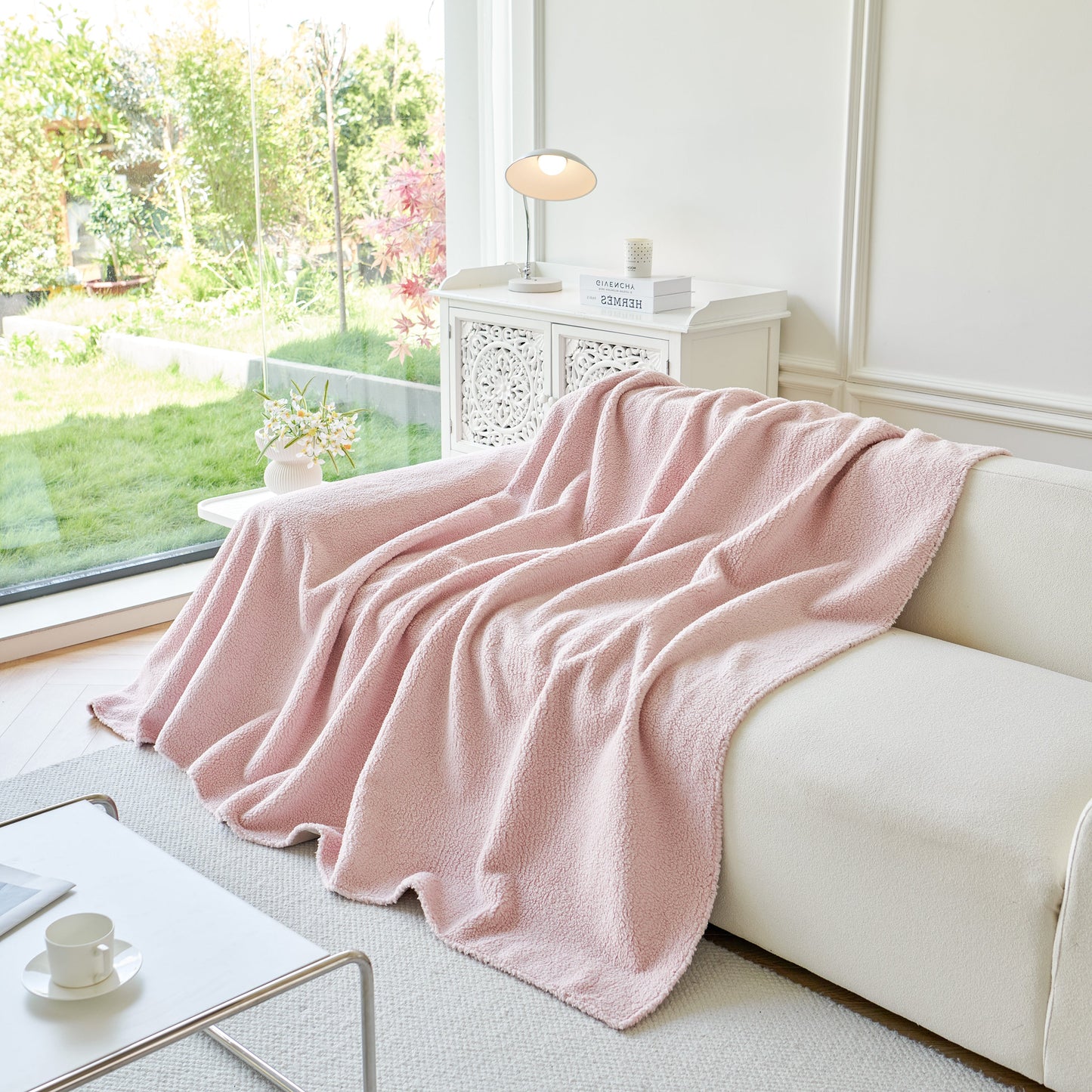 Thick Sherpa Fleece Sofa Protector Cover Stylish Durable Slipcovers for Couches and Chairs