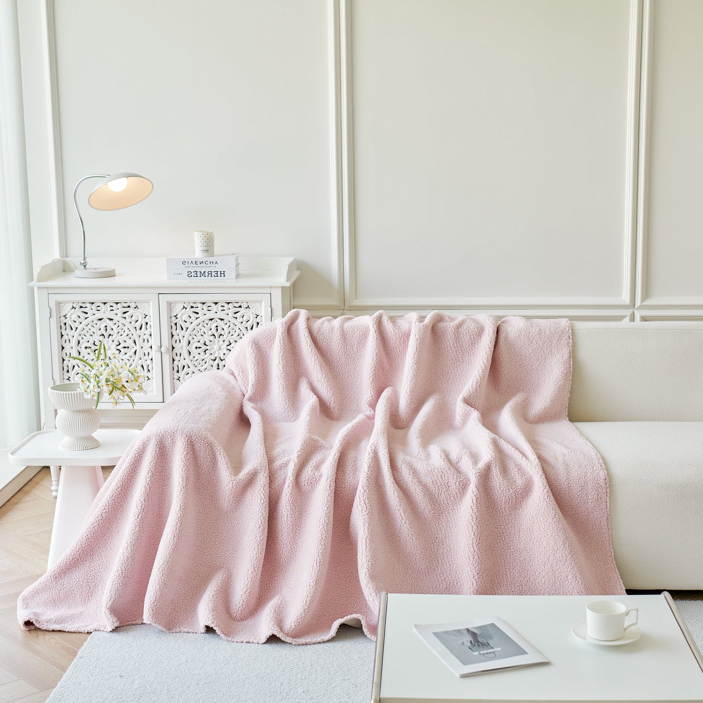 Thick Sherpa Fleece Sofa Protector Cover Stylish Durable Slipcovers for Couches and Chairs