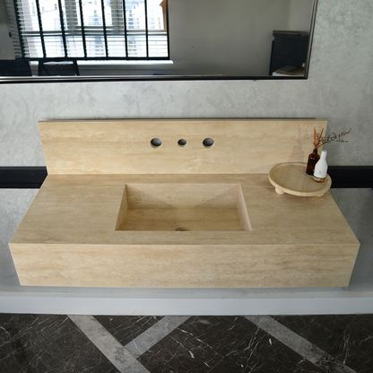 HANDCRAFTED CUSTOM TRAVERTINE SINK (TR-095)
