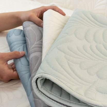 Sofa Cover for Leather & Fabric Couches, 3D Leaf Embossed Quilted Furniture Covers