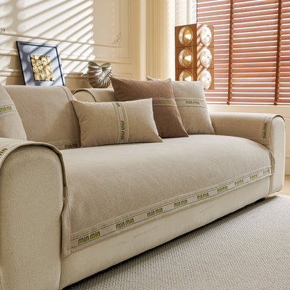 Chenille Sofa Cover Pet Mat, Non-Slip Couch Protector for Sectional & L-Shaped Sofas