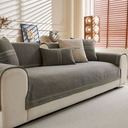 Chenille Sofa Cover Pet Mat, Non-Slip Couch Protector for Sectional & L-Shaped Sofas
