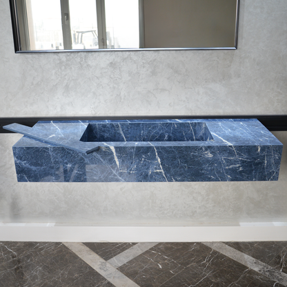 HANDCRAFTED INFINITY PRECIOUS SODALITE HIGH ENGINEERED STONE SINK (ES-085)