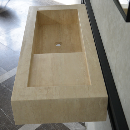 HANDCRAFTED CUSTOM TRAVERTINE SINK (TR-060)