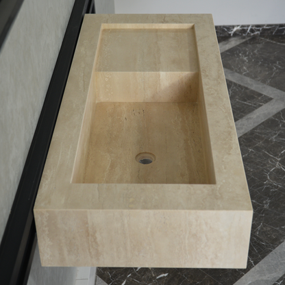 HANDCRAFTED CUSTOM TRAVERTINE SINK (TR-060)