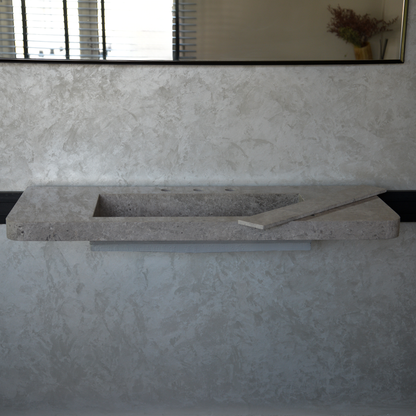 HANDCRAFTED CUSTOM TUNDRA GREY MARBLE SINK (NS-097)
