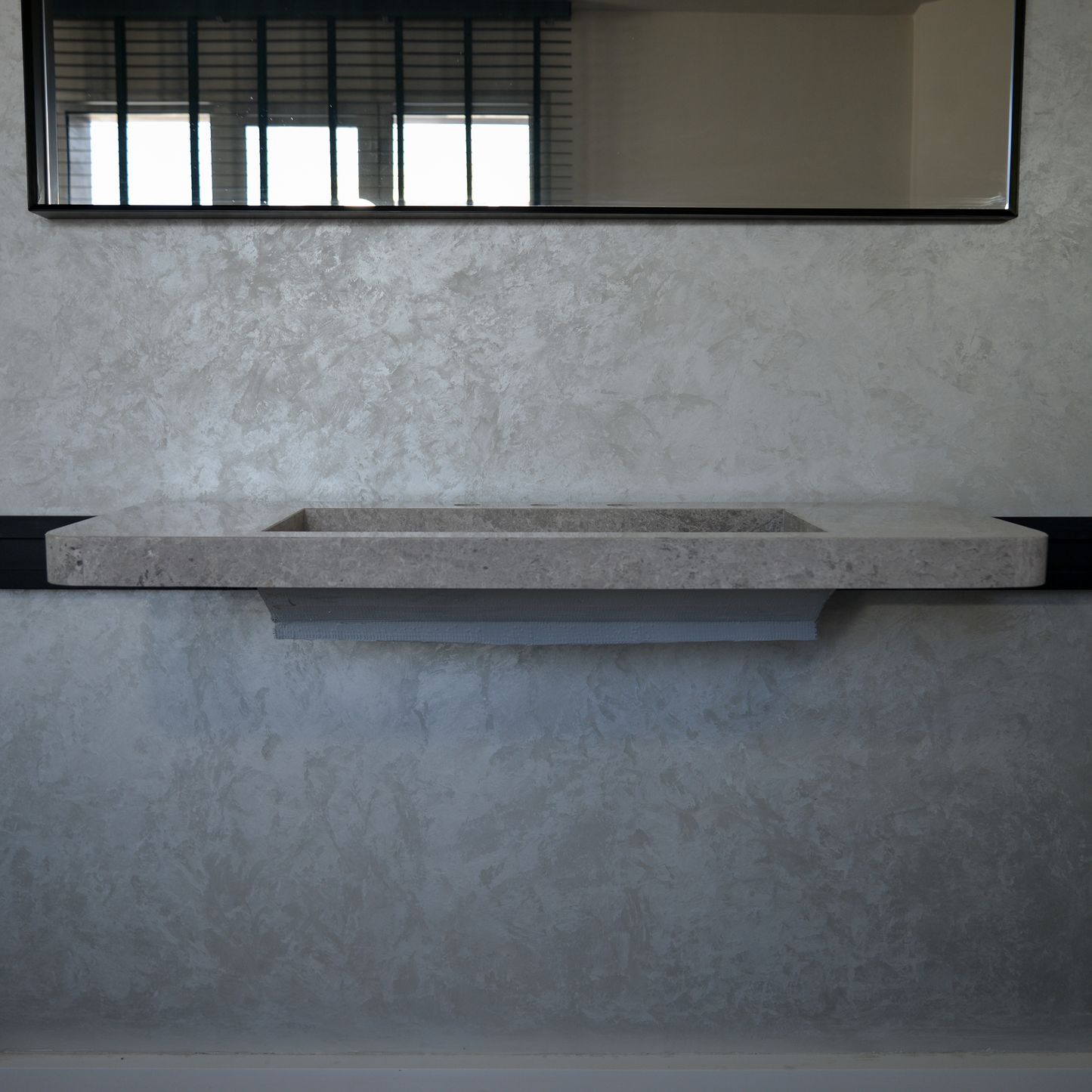 HANDCRAFTED CUSTOM TUNDRA GREY MARBLE SINK (NS-097)