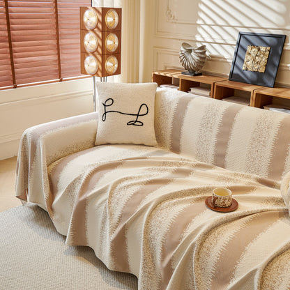 Modern Striped Sofa Throw Blanket, Lightweight Couch Cover for Summer Seating