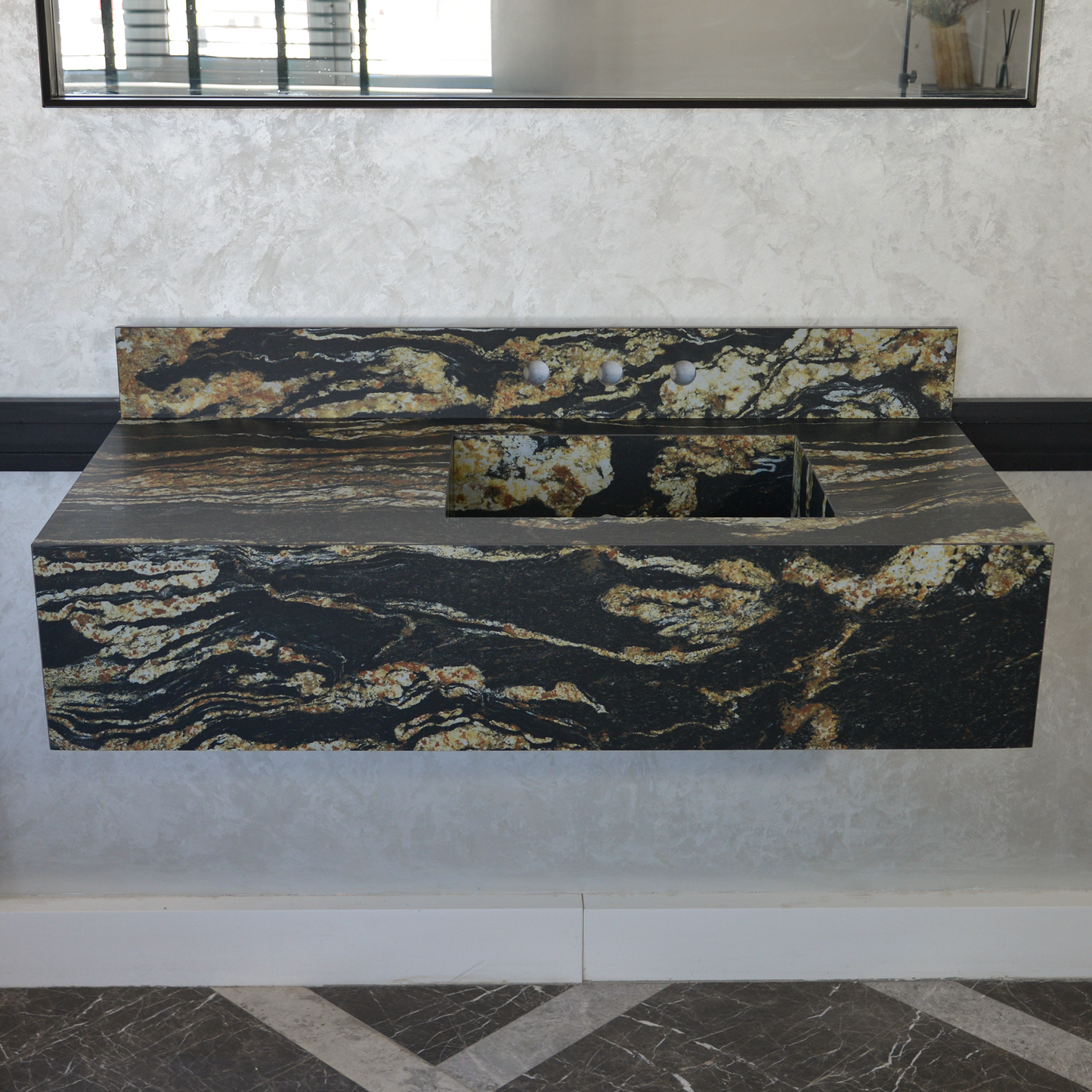 HANDCRAFTED MATERIA BLACK TAURUS SOFT SINK ENGINEERED PORCELAIN SINK (ES-068)