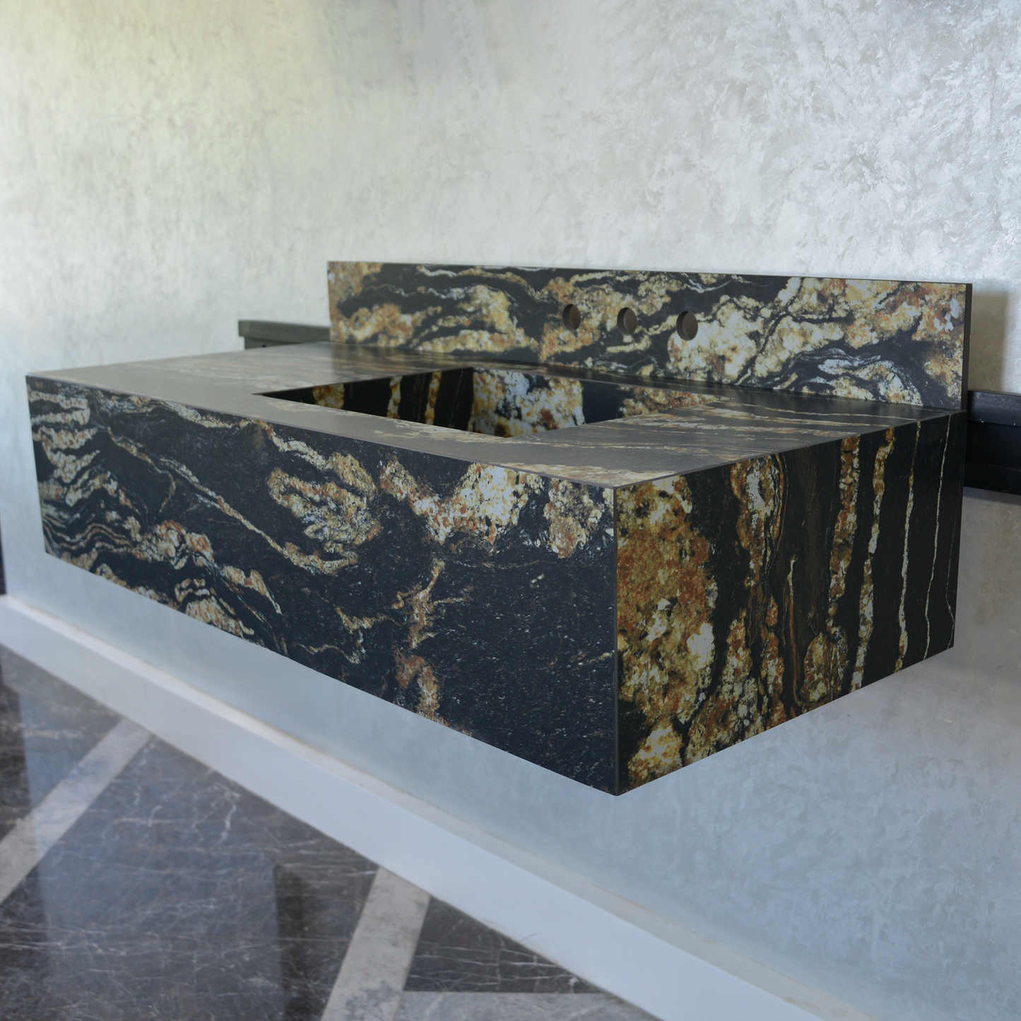 HANDCRAFTED MATERIA BLACK TAURUS SOFT SINK ENGINEERED PORCELAIN SINK (ES-068)