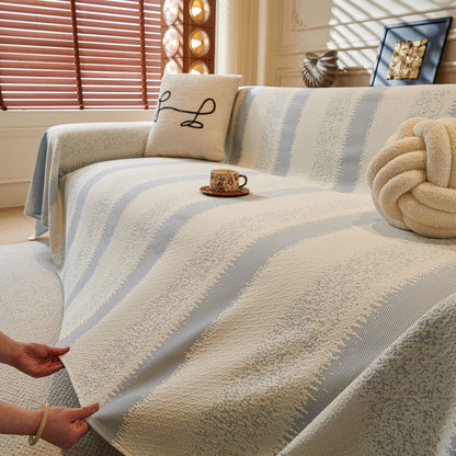 Modern Striped Sofa Throw Blanket, Lightweight Couch Cover for Summer Seating