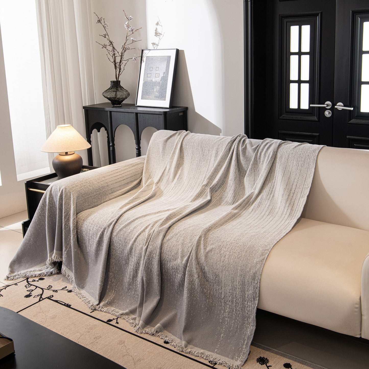 Modern Textured Sofa Cover Blanket, Tightly Woven Pet Sofa Throw for Sectional Couches