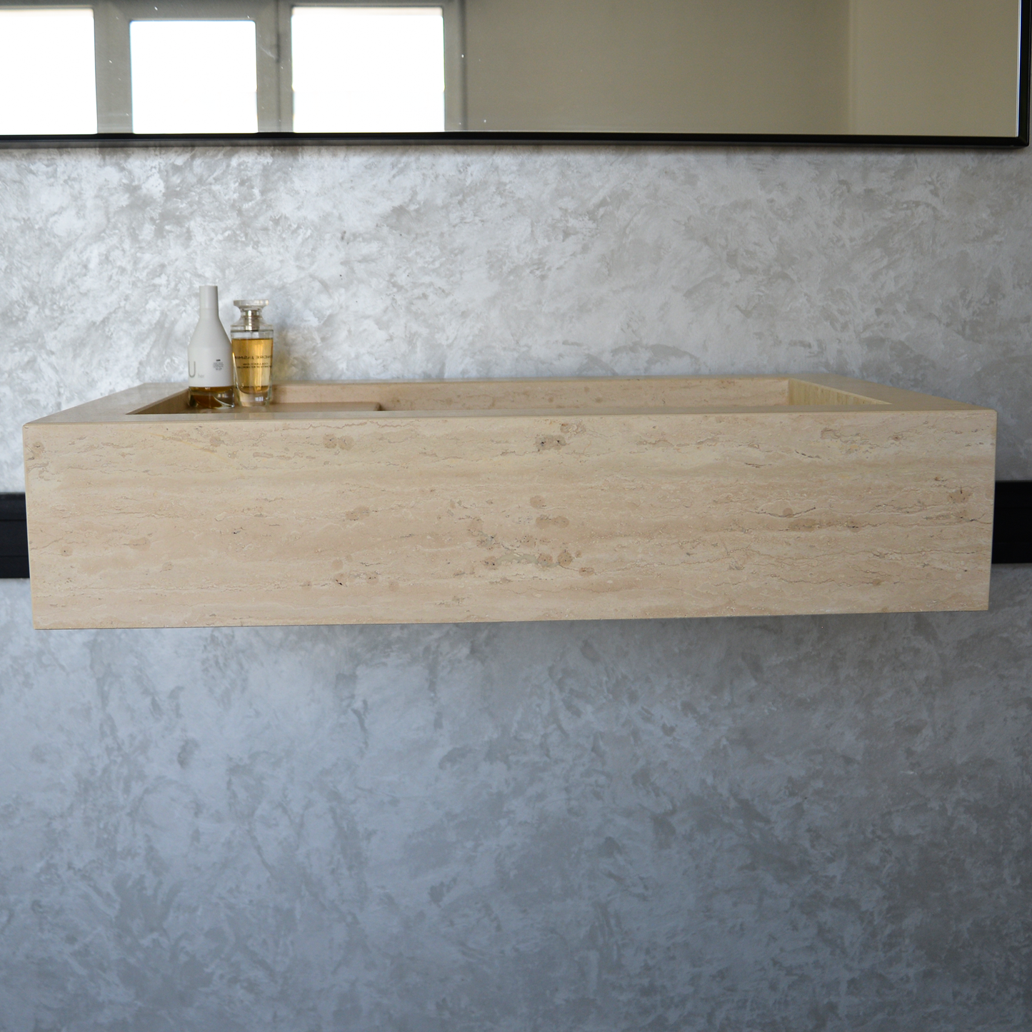 HANDCRAFTED CUSTOM TRAVERTINE SINK (TR-056)