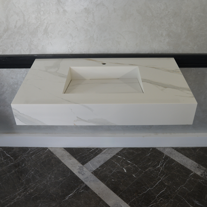 HANDCRAFTED CALACATTA ORO HIGH ENGINEERED PORCELAIN SINK (ES-050)