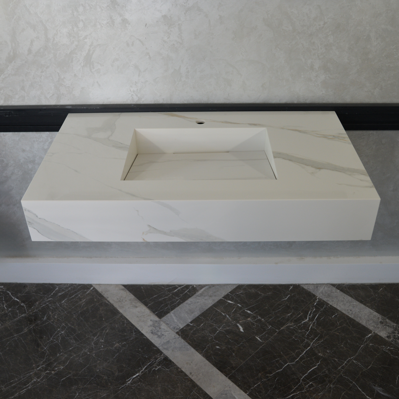 Calacatta Oro Engineered Porcelain Sink - Handcrafted Italian Design