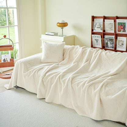 Faux Fur Smooth Plush Comfy Couch Covers, Soft Thicked Durable Blankets and Throws for Sofas