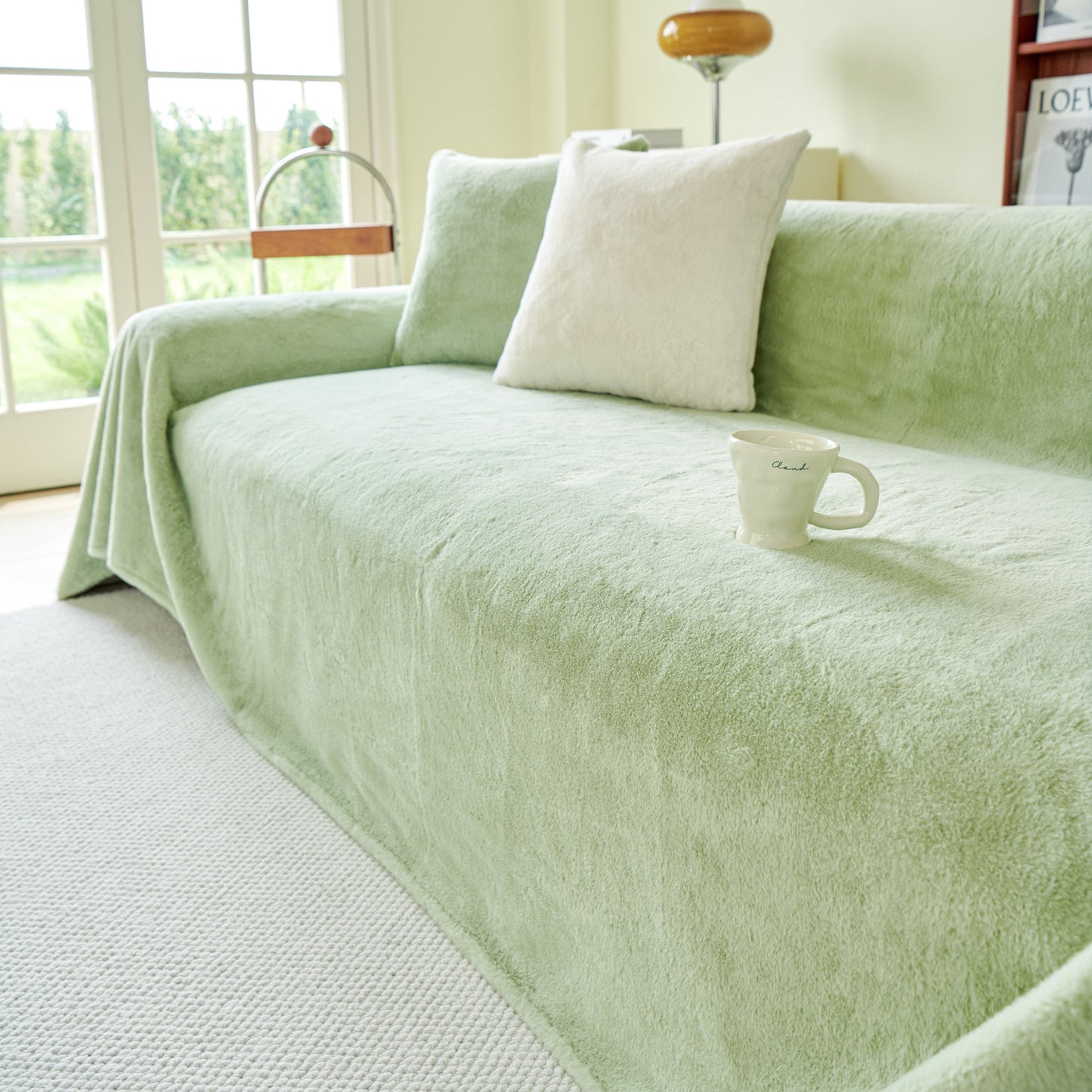 Faux Fur Smooth Plush Comfy Couch Covers, Soft Thicked Durable Blankets and Throws for Sofas