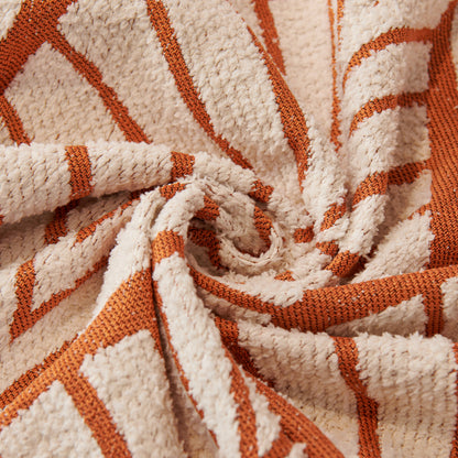 Maple Leaves Reversible Chenille Blanket Covers for Couch, Furniture Decoration Cover Sofa Slipcovers