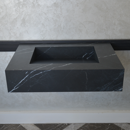 HANDCRAFTED NERO MARQUINIA HIGH ENGINEERED STONE SINK (ES-045)
