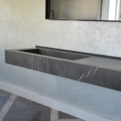 HANDCRAFTED INFINITY PIETRA GREY HIGH ENGINEERED STONE SINK (ES-084)