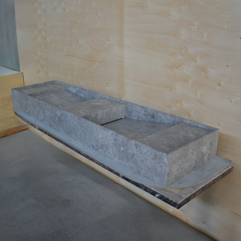 Tundra Grey Marble Handcrafted Bathroom Sink - One of a Kind Artisan Centerpiece