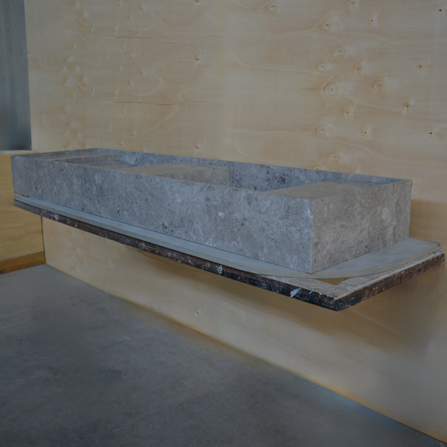 HANDCRAFTED CUSTOM TUNDRA GREY MARBLE SINK (NS-155)