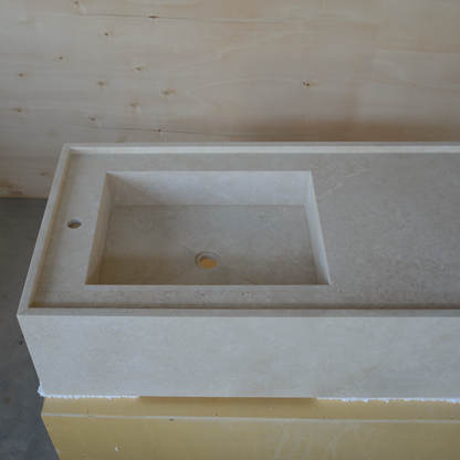 HANDCRAFTED CUSTOM TRAVERTINE SINK (TR-116)