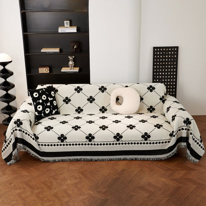 Comfy Four-Leaf Clover Hope Faith Love Luck Blanket for Couch, Chenille Scratch Proof Sofa Blanket Covers