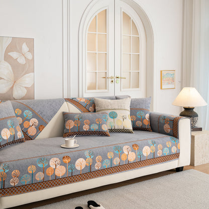 Sofa Cover for Couch, Non-Slip Sectional Couch Cover with Woven Tree Pattern