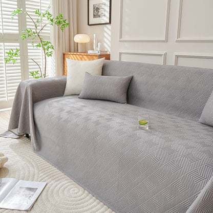 Cooling Scratch Proof Large Sofa Throw Cover, Geometric Texture Couch Protector