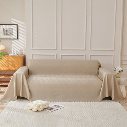 Cooling Scratch Proof Large Sofa Throw Cover, Geometric Texture Couch Protector